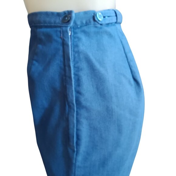 Vintage Women's Farm Jeans Capri High-Waisted Stetch Denim Side Zipper 1960's - Picture 3 of 9